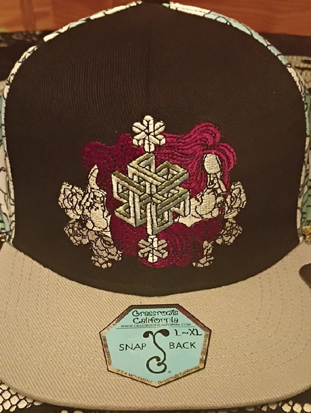 Grassroots California Limited Edition Monozygotic Encryption Tan Snapback Hat